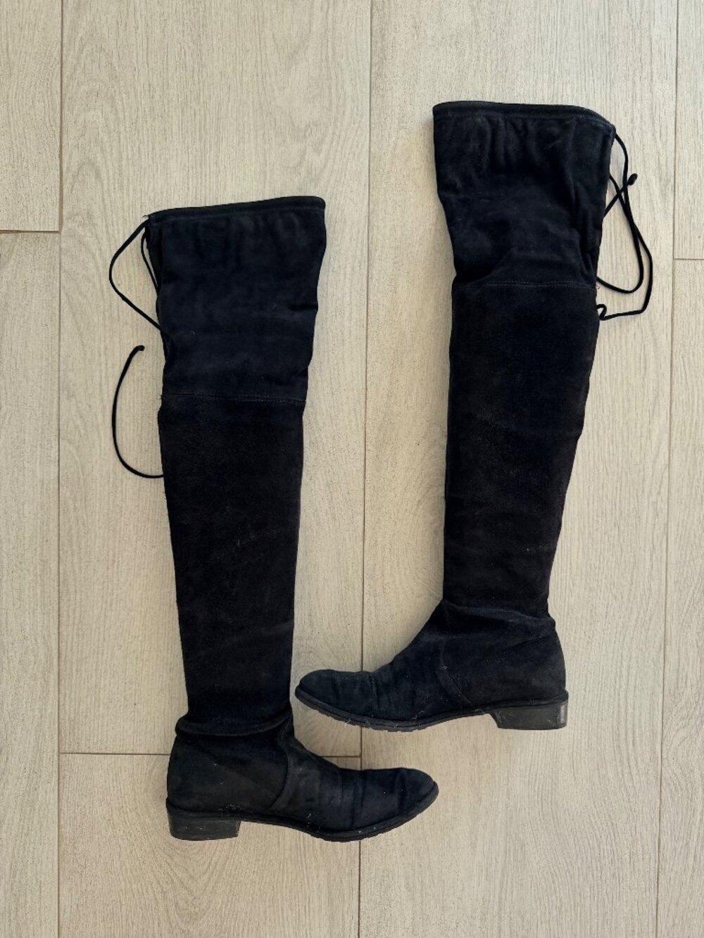Stuart Weitzman Lowland Over the Knee Boots Black Suede